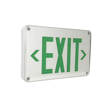 Nora NX-617-LED/G-CC - LED Self-Diagnostic Wet/Cold Location Exit Sign w/ Battery Backup, White Housing w/ 6&#34; Green