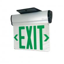 Nora NX-810-LEDGMA - Surface Adjustable LED Edge-Lit Exit Sign, AC Only, 6&#34; Green Letters, Single Face / Mirrored
