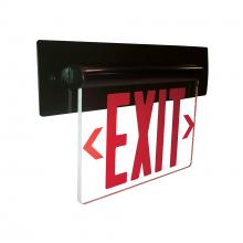 Nora NX-815-LEDRCB - Recessed Adjustable LED Edge-Lit Exit Sign, Battery Backup, 6" Red Letters, Single Face / Clear