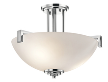 Kichler 3797CH - Eileen 14.5&#34; 3 Light Convertible Inverted Pendant or Semi Flush with Satin Etched Cased Opal Gla