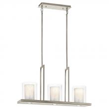 Kichler 42547OZ - Triad 31.25&#34; 6 Light Linear Chandelier with Uplights and Downlights and Clear Glass Outer and Ve
