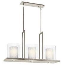 Kichler 42548CLP - Triad 40&#34; 6 Light Linear Chandelier with Uplights and Downlights and Clear Glass Outer and White