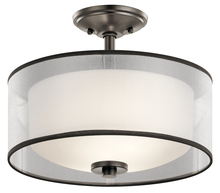 Kichler 43154MIZ - Tallie 13.5&#34; 2 Light Semi Flush with Satin Etched White Inner Diffuser and Light Umber Transluce