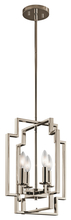 Kichler 43964PN - Downtown Deco 17&#34; 4 Light Foyer Pendant in Polished Nickel