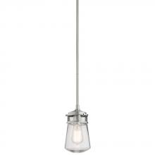 Kichler 49446BA - Lyndon 9.5&#34; 1 Light Pendant with Clear Seeded Glass Brushed Aluminum