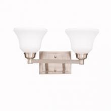 Kichler 5389NI - Langford 17.5&#34; 2 Light Vanity Light with Satin Etched White Glass in Brushed Nickel