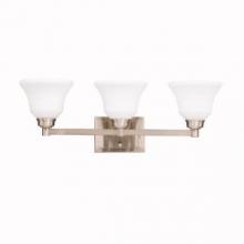 Kichler 5390NI - Langford 26.25&#34; 3 Light Vanity Light with Satin Etched White Glass in Brushed Nickel