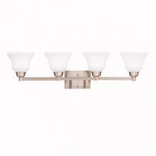 Kichler 5391NI - Langford 35&#34; 4 Light Vanity Light with Satin Etched White Glass in Brushed Nickel