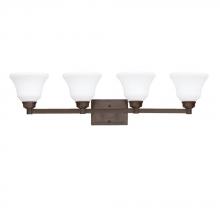 Kichler 5391OZL18 - Langford 35&#34; 4 Light LED Vanity Light with Satin Etched White Glass in Olde Bronze®