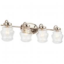 Kichler 55040PN - Janiel 33.25&#34; 4 Light Vanity Light with Clear Glass in Polished Nickel