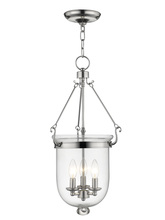 Livex Lighting 5064-35 - 3 Light Polished Nickel Chain Lantern