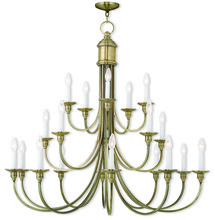 Livex Lighting 5140-01 - 20 Light Antique Brass Foyer Chandelier