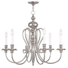 Livex Lighting 5166-35 - 6 Light Polished Nickel Chandelier