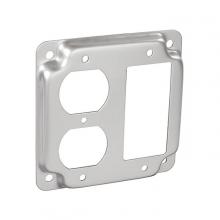 Aura Electric 19-DGFI - 4 Inch 1 GFI and 1 Duplex Raised Receptacle Outlet Cover Square