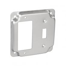 Aura Electric 19-TGFI - 4 Inch Square 1 Toggle 1 GFCI Receptacle Raised Outlet Cover