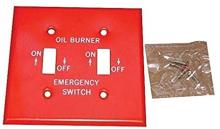 Aura Electric 19-2OIL - 4 Inch Square Oil Burner Emergency On/Off Two Toggle Switch Cover
