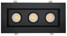 Goodlite G-48465 - R3 23W Regressed Triple-Head Gimbal Black Selectable 5CCT Multiple LED