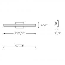 DALS Lighting LEDVAN003-CC-32BB - Brushed Brass 32 Inch CCT LED Linear Vanity Light