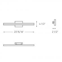 DALS Lighting LEDVAN003-CC-32BB - Brushed Brass 32 Inch CCT LED Linear Vanity Light