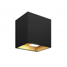 DALS Lighting LEDWALL-G-BG - Black/Gold 4 Inch Square Directional Up/Down LED Wall Sconce