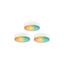 DALS Lighting SM-UPK3 - White Undercabinet Smart RGB-CCT LED 3 Pack Puck Light Set