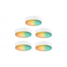 DALS Lighting SM-UPK5 - White Undercabinet Smart RGB-CCT LED 5 Pack Puck Light Set