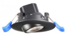 Lotus LED Lights LL2G-35K-HO-BK - 2 Inch Round Eyeball Gimbal HO 5.5W LED 3500K Black  500 lm IC CRI 90