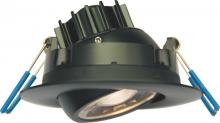Lotus LED Lights LL3G-35K-BK - 3 Inch Round Eyeball Gimbal 7.5W LED 3500K Black 38 Deg 620 lm Type IC CRI 90+