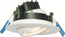 Lotus LED Lights LL3G-35K-WH - 3 Inch Round Eyeball Gimbal 7.5W LED 3500K White 38 Deg 620 lm Type IC CRI 90+