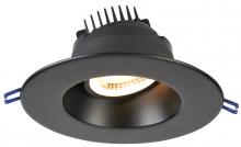 Lotus LED Lights LRG6-35K-BK - 6 Inch Round Regressed Gimbal 15W LED 3500K Black 38 Deg 1250 lm Type IC CRI 90+