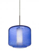 Besa Lighting 1JT-NILES10BO-BR - Besa Niles 10 Pendant, Blue Bubble/Opal, Bronze Finish, 1x60W Medium Base T10