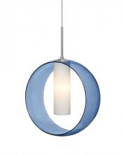 Besa Lighting J-PLATOBL-LED-SN - Besa, Plato Cord Pendant For Multiport Canopies, Blue/Opal, Satin Nickel Finish, 1x5W