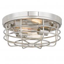 Worldwide Lighting Corp E30037-006 - Emerson 2-Light Polished Nickel Finish Flush Mount 13“ X 13” X 5.5“