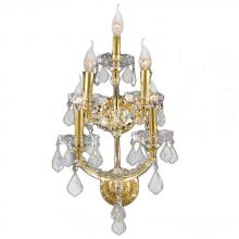 Worldwide Lighting Corp W23072G12 - Maria Theresa 5-Light Gold Finish and Clear Crystal Candle Wall Sconce Light 12 in. W x 29.5 in. H M