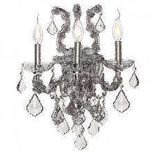 Worldwide Lighting Corp W23116C15-CL - Maria Theresa 3-Light Chrome Finish and Clear Crystal Candle Wall Sconce Light 15 in. W x 19 in. H L
