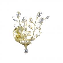 Worldwide Lighting Corp W23152G12 - Aspen 1-Light Gold Finish and Clear Crystal Floral Wall Sconce Light 12 in. W x 13 in. H Medium
