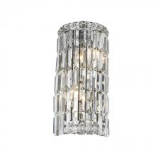 Worldwide Lighting Corp W23511C8 - Cascade 2-Light Chrome Finish Crystal Rounded Wall Sconce Light 8 in. W x 16 in. H Small ADA