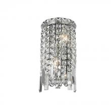 Worldwide Lighting Corp W23610C6 - Cascade 2-Light Chrome Finish Crystal Rounded Wall Sconce Light 6 in. W x 13 in. H ADA