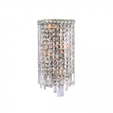 Worldwide Lighting Corp W23622C8 - Cascade 4-Light Chrome Finish Crystal Rectangular Wall Sconce Light  8 in. W x 18 in. H ADA
