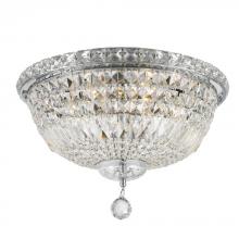 Worldwide Lighting Corp W33008C16 - Empire 6-Light Chrome Finish and Clear Crystal Flush Mount Ceiling Light 16 in. Dia x 10 in. H Round