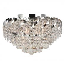 Worldwide Lighting Corp W33017C16 - Empire 6-Light Chrome Finish and Clear Crystal Flush Mount Ceiling Light 16 in. Dia x 9 in. H Round