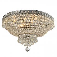 Worldwide Lighting Corp W33020C20 - Empire Collection 6 Light Chrome Finish and Clear Crystal Flush Mount Ceiling Light 20&#34; d x 12&#