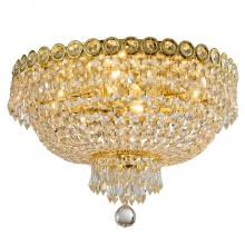 Worldwide Lighting Corp W33020G18 - Empire Collection 4 Light Gold Finish and Clear Crystal Flush Mount Ceiling Light 18&#34; d x 10&#34
