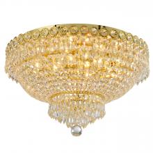 Worldwide Lighting Corp W33020G20 - Empire Collection 6 Light Gold Finish and Clear Crystal Flush Mount Ceiling Light 20&#34; d x 12&#34