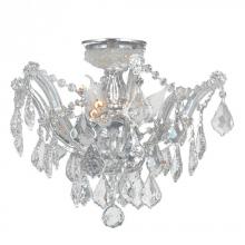 Worldwide Lighting Corp W33116C16-CL - Maria Theresa 3-Light Chrome Finish and Clear Crystal Semi-Flush Mount Ceiling Light 16 in. Dia x 14