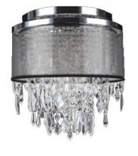 Worldwide Lighting Corp W33125C12-BSO - Tempest Collection 4 Light Chrome Finish Crystal Flush Mount Ceiling Light with Black Organza Drum S