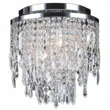 Worldwide Lighting Corp W33125C12 - Tempest 4-Light Chrome Finish Crystal Flush Mount Ceiling Light 12 in. Dia x 13 in. H Small