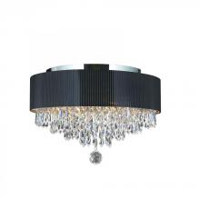 Worldwide Lighting Corp W33137C16 - Gatsby 4-Light Chrome Finish Crystal Flush Mount with Black Acrylic drum Shade 16 in. Dia x 10 in. H
