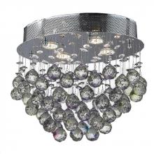 Worldwide Lighting Corp W33231C16 - Icicle 4-Light Chrome Finish and Clear Crystal Flush Mount Ceiling Light 16 in. L x 11.5 in. W x 13