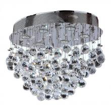Worldwide Lighting Corp W33232C20 - Icicle 6-Light Chrome Finish and Clear Crystal Flush Mount Ceiling Light 20 in. L x 14 in. W x 14 in